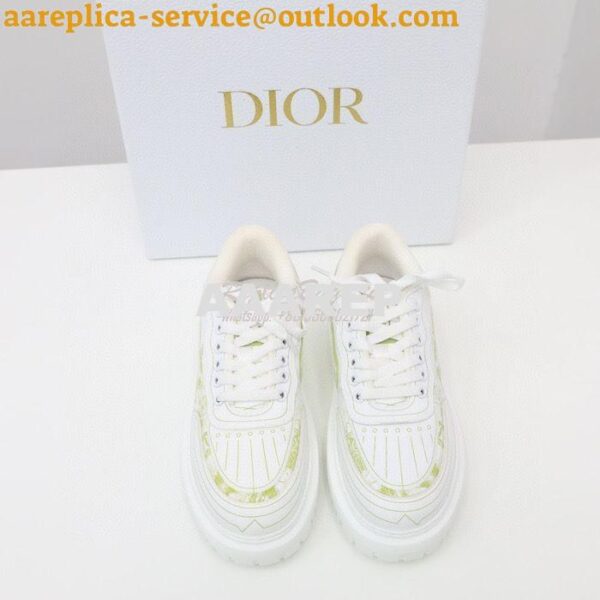 Replica Dior Addict Sneaker Green Toile de Jouy Technical Fabric KCK30 4