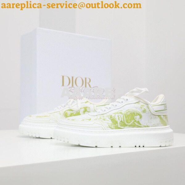 Replica Dior Addict Sneaker Green Toile de Jouy Technical Fabric KCK30 5