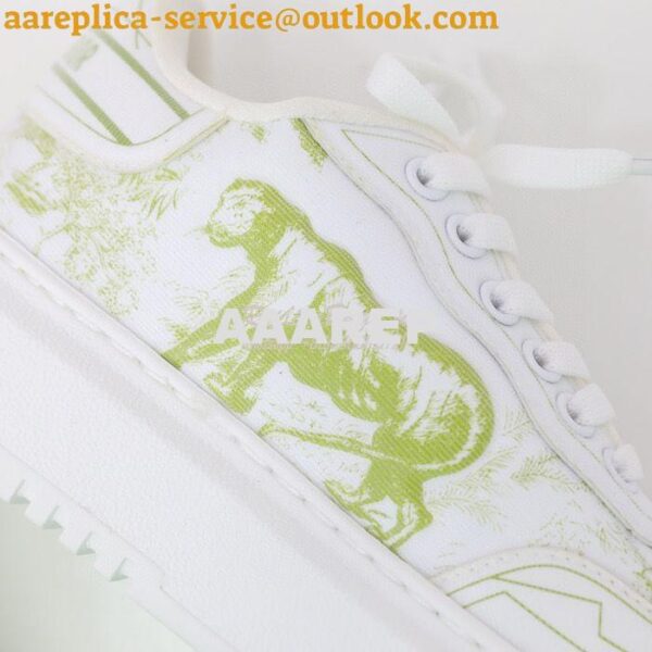 Replica Dior Addict Sneaker Green Toile de Jouy Technical Fabric KCK30 7