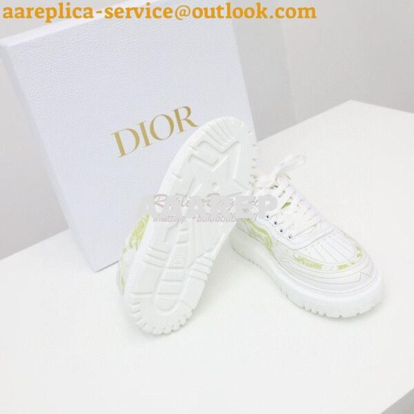 Replica Dior Addict Sneaker Green Toile de Jouy Technical Fabric KCK30 12