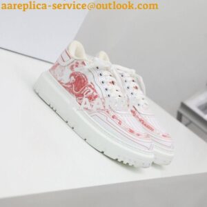 Replica Dior Addict Sneaker Red Toile de Jouy Technical Fabric KCK308T 2