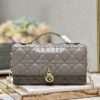 Replica Dior Miss Dior Mini Bag Gray Cannage Patent Calfskin S0980O 2