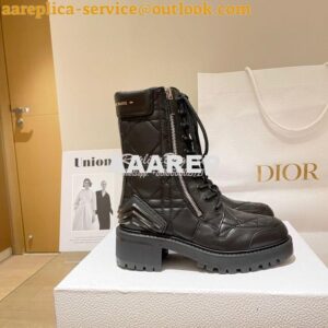 Replica Dior D-Leader Ankle Boot Black Quilted Cannage Calfskin KCI733