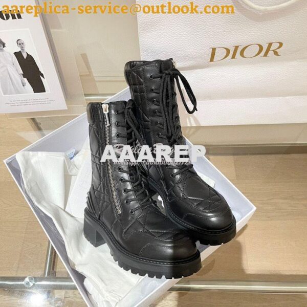 Replica Dior D-Leader Ankle Boot Black Quilted Cannage Calfskin KCI733 2