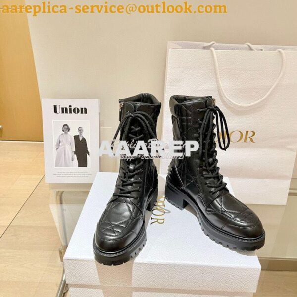 Replica Dior D-Leader Ankle Boot Black Quilted Cannage Calfskin KCI733 3