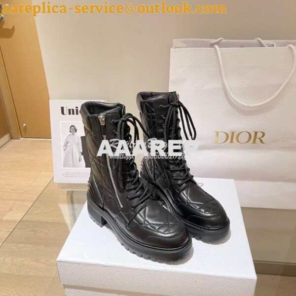 Replica Dior D-Leader Ankle Boot Black Quilted Cannage Calfskin KCI733 4