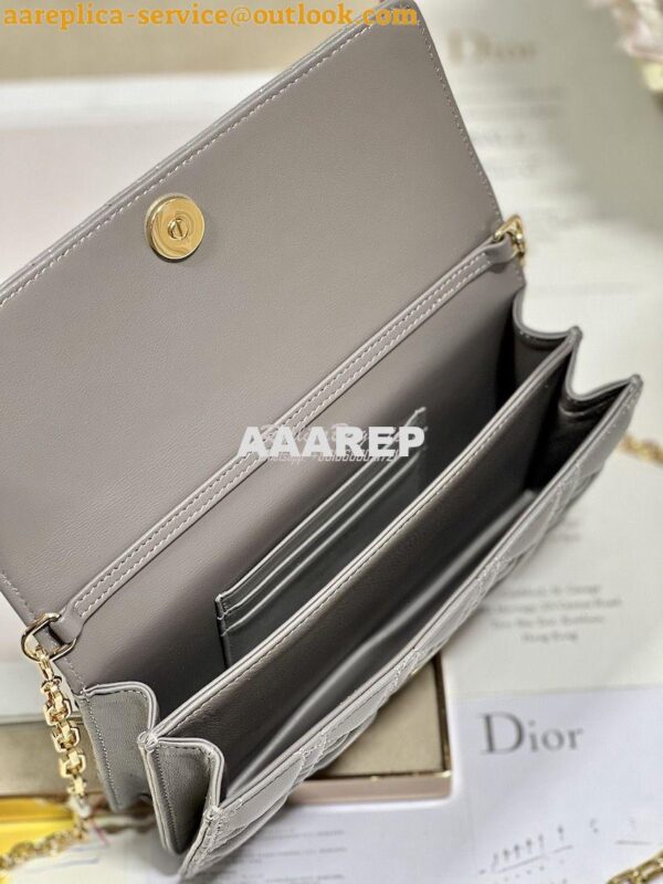 Replica Dior Miss Dior Mini Bag Gray Cannage Lambskin S0980O 9