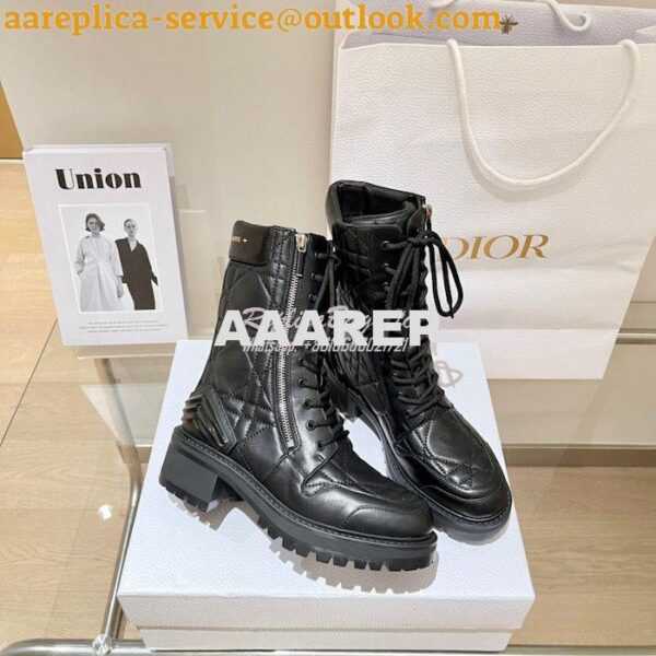 Replica Dior D-Leader Ankle Boot Black Quilted Cannage Calfskin KCI733 6