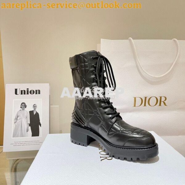 Replica Dior D-Leader Ankle Boot Black Quilted Cannage Calfskin KCI733 7