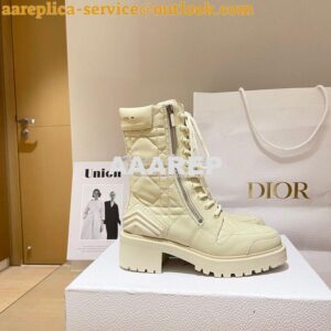 Replica Dior D-Leader Ankle Boot White Quilted Cannage Calfskin KCI733 2