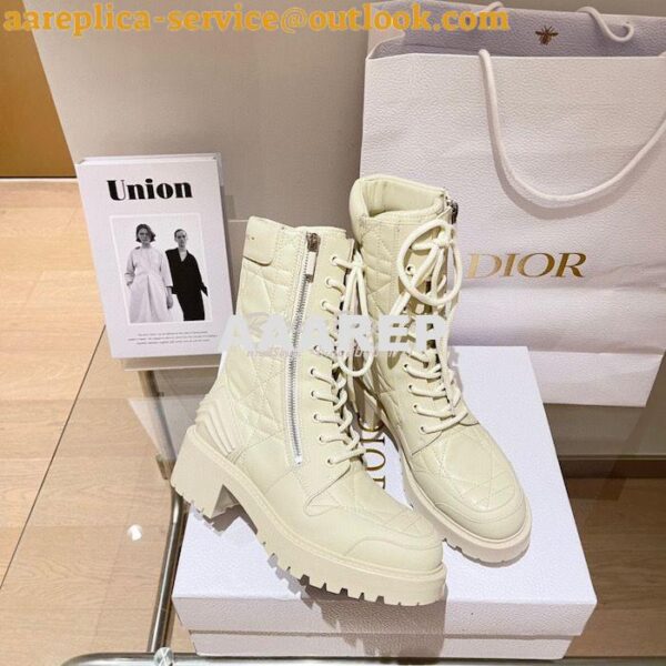 Replica Dior D-Leader Ankle Boot White Quilted Cannage Calfskin KCI733 8