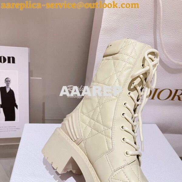 Replica Dior D-Leader Ankle Boot White Quilted Cannage Calfskin KCI733 11