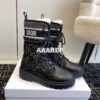 Replica Dior D-Major Ankle Boot Black Calfskin and Taupe Technical Fab