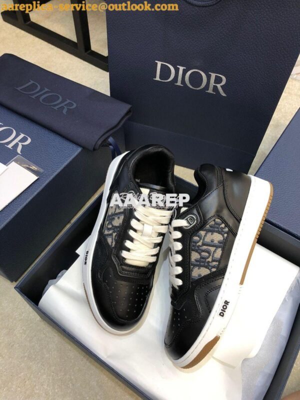 Replica Dior B27 Low-Top Sneaker Black Smooth Calfskin with Dior Obliq 5