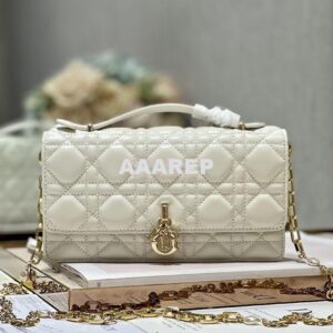 Replica Dior Miss Dior Mini Bag Latte Cannage Lambskin S0980O