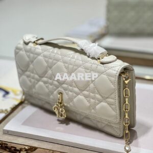 Replica Dior Miss Dior Mini Bag Latte Cannage Lambskin S0980O 2