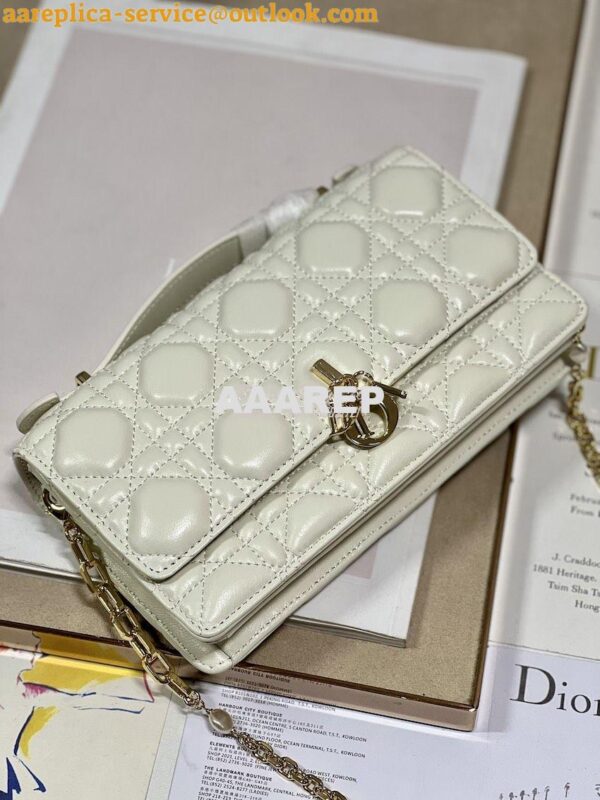 Replica Dior Miss Dior Mini Bag Latte Cannage Lambskin S0980O 7