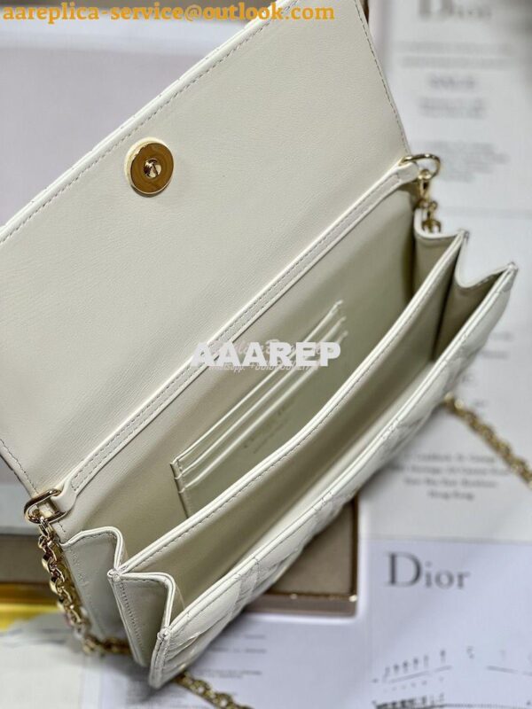 Replica Dior Miss Dior Mini Bag Latte Cannage Lambskin S0980O 8