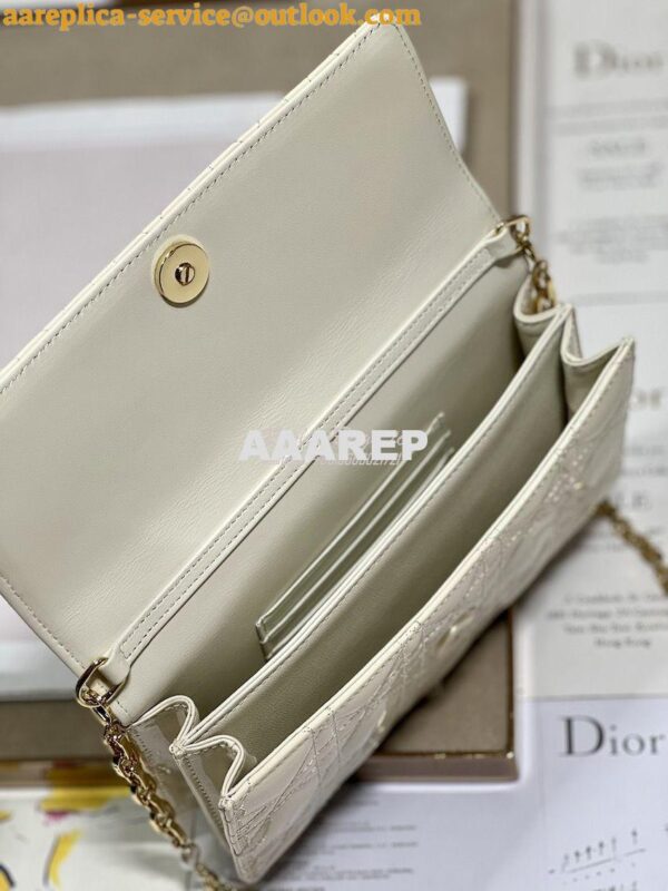 Replica Dior Miss Dior Mini Bag Latte Cannage Patent Calfskin S0980O 9