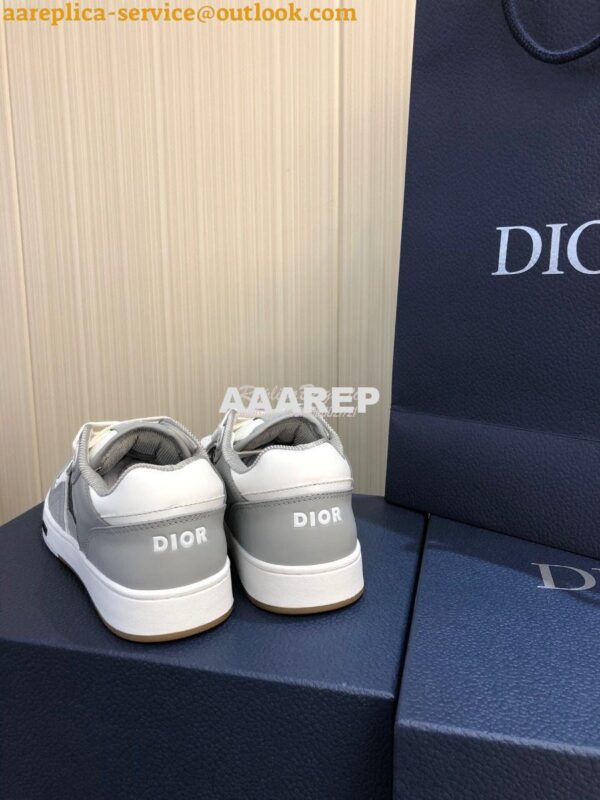 Replica Dior B27 Low-Top Sneaker Gray Smooth Calfskin with Dior Obliqu 11