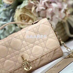 Replica Dior Miss Dior Mini Bag Light Pink Cannage Patent Calfskin S09 2