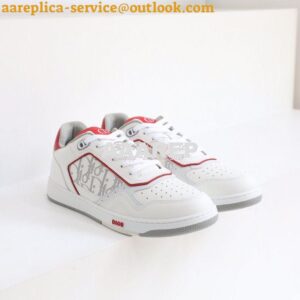 Replica Dior B27 Low-Top Sneaker Red, and White Smooth Calfskin with W