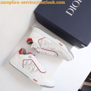 Replica Dior B27 Low-Top Sneaker Red, and White Smooth Calfskin with W 2