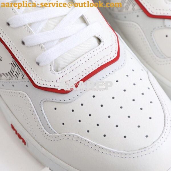 Replica Dior B27 Low-Top Sneaker Red, and White Smooth Calfskin with W 11