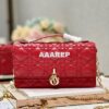 Replica Dior Miss Dior Mini Bag Red Cannage Patent Calfskin S0980O 2