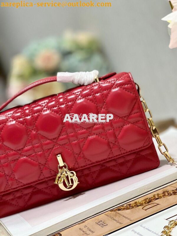 Replica Dior Miss Dior Mini Bag Red Cannage Lambskin S0980O 5