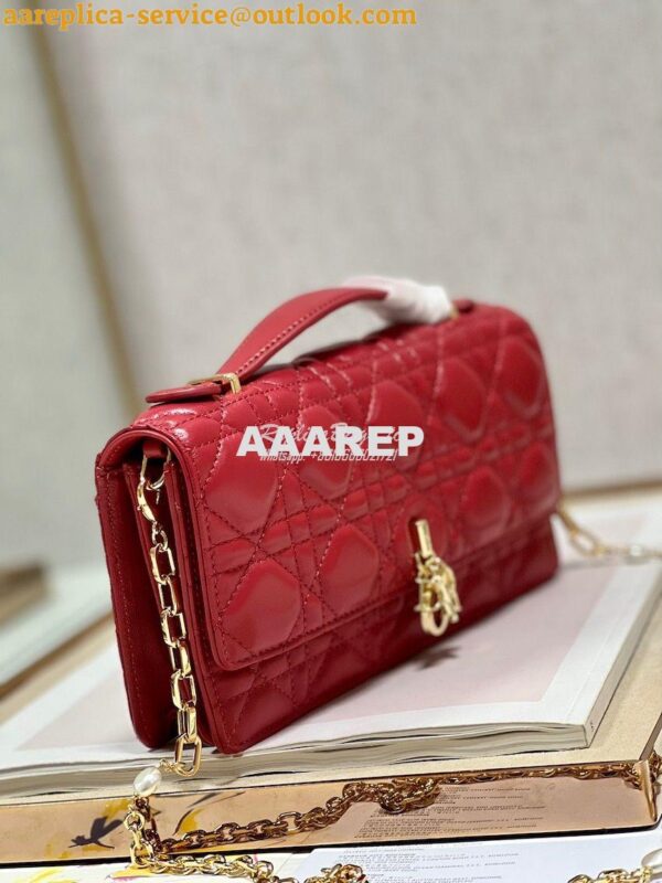 Replica Dior Miss Dior Mini Bag Red Cannage Lambskin S0980O 7