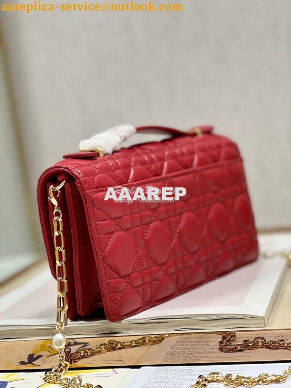 Replica Dior Miss Dior Mini Bag Red Cannage Lambskin S0980O 8