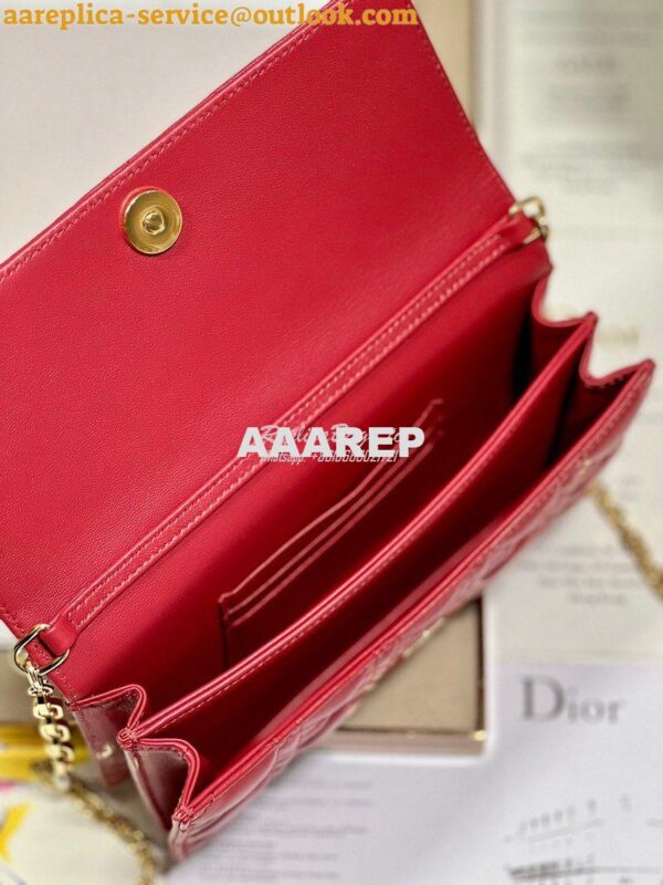 Replica Dior Miss Dior Mini Bag Red Cannage Lambskin S0980O 9