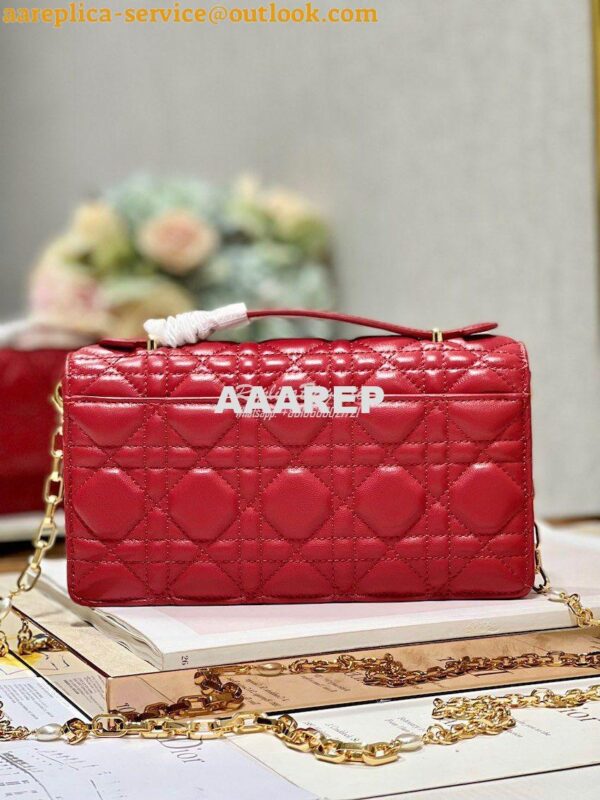 Replica Dior Miss Dior Mini Bag Red Cannage Lambskin S0980O 11