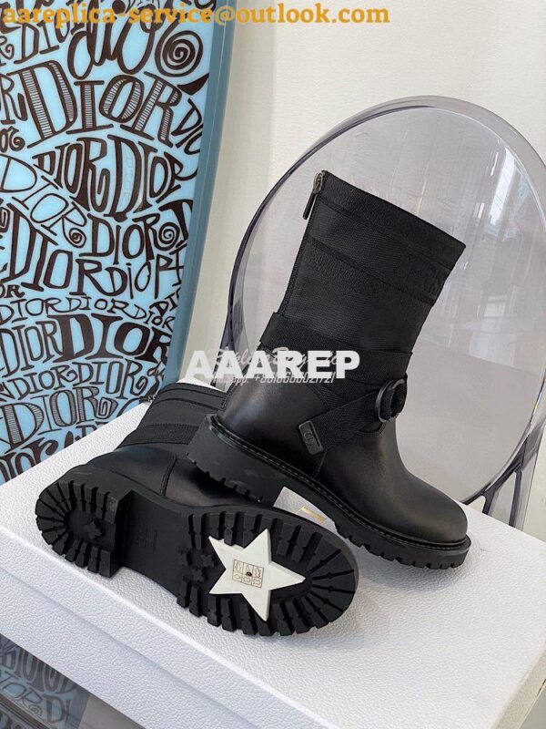 Replica Dior D-Major Ankle Boot Black Technical Fabric and Black Calfs 9