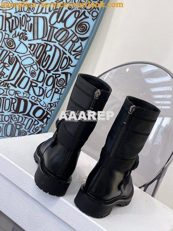 Replica Dior D-Major Ankle Boot Black Technical Fabric and Black Calfs 10