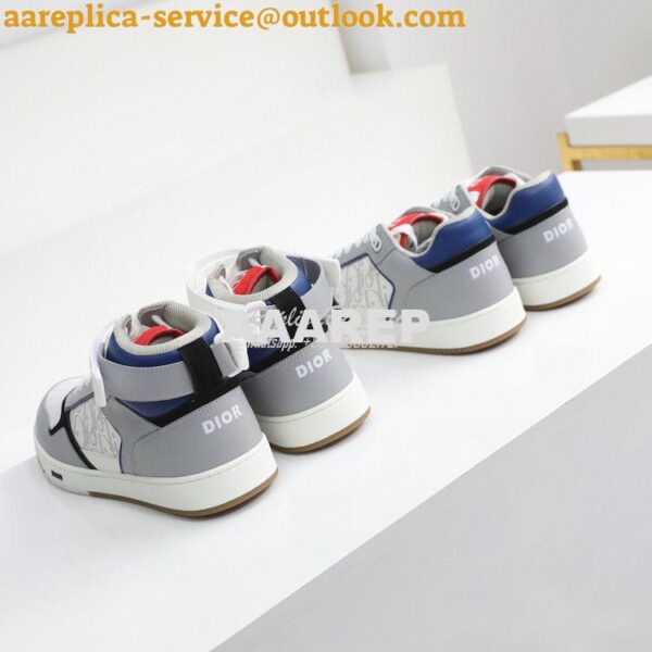 Replica Dior B27 Mid-Top Sneaker Blue, Gray and White Smooth Calfskin 5