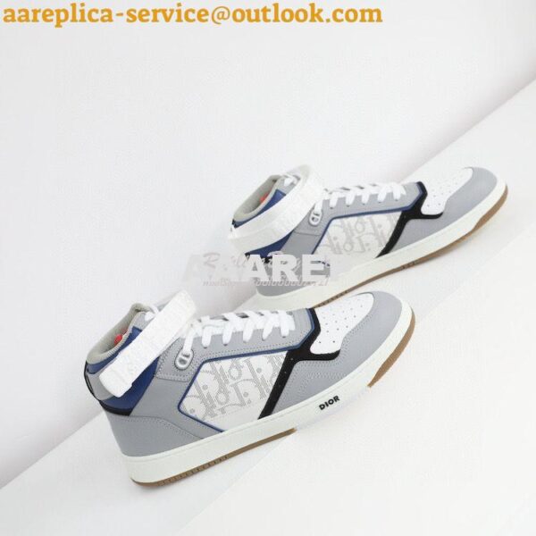 Replica Dior B27 Mid-Top Sneaker Blue, Gray and White Smooth Calfskin 9