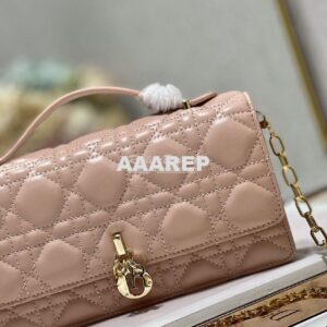 Replica Dior Miss Dior Mini Bag Rose Des Vents Cannage Lambskin S0980O 2