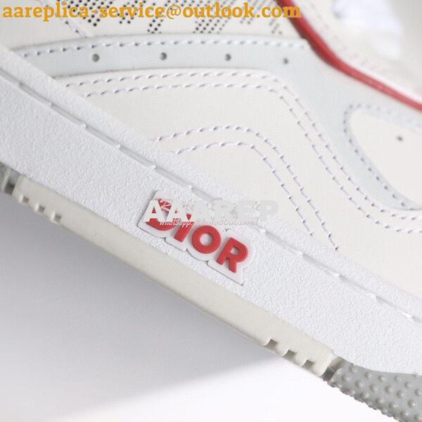 Replica Dior B27 Mid-Top Sneaker Red and White Smooth Calfskin with Wh 10