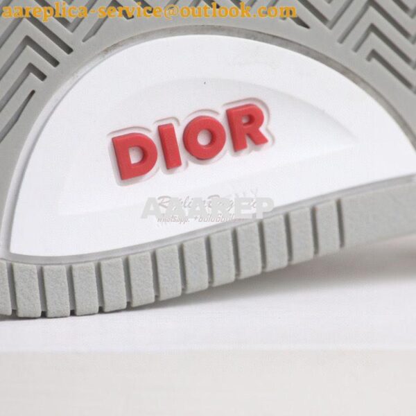 Replica Dior B27 Mid-Top Sneaker Red and White Smooth Calfskin with Wh 11