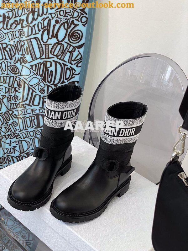 Replica Dior D-Major Ankle Boot White and Black Technical Fabric and B 6