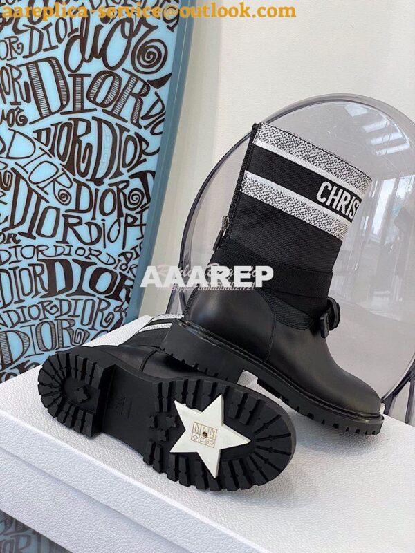 Replica Dior D-Major Ankle Boot White and Black Technical Fabric and B 11