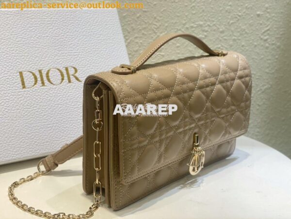 Replica Dior Miss Dior Top Handle Bag Cannage Lambskin M0997 Biscuit 6