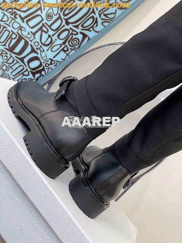 Replica Dior D-Major Ankle Long Boot Black Technical Fabric and Black 6