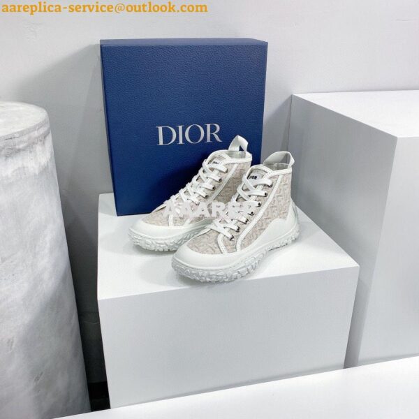 Replica Dior B28 Men/Women High-Top Sneaker Off-White Oblique Jacquard 3