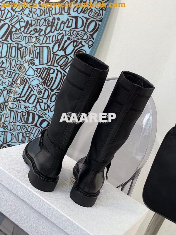 Replica Dior D-Major Ankle Long Boot Black Technical Fabric and Black 9