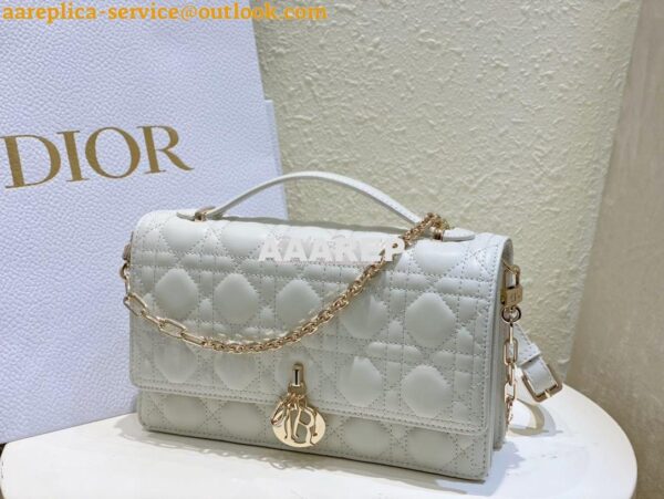 Replica Dior Miss Dior Top Handle Bag Cannage Lambskin M0997 Ivory 3