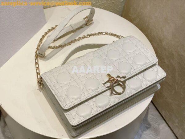 Replica Dior Miss Dior Top Handle Bag Cannage Lambskin M0997 Ivory 4