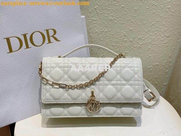 Replica Dior Miss Dior Top Handle Bag Cannage Lambskin M0997 Ivory 5